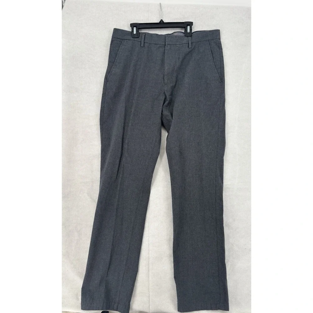 Banana Republic Kentfield Pant Mens 34x32 Gray Herringbone Cotton Chino